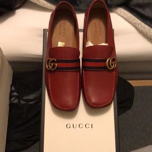 Gucci Red Drivers GG Buckle